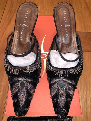 Black Rebeca Sanver Matching Shoes & Handbag size 39 - Picture 6 of 10