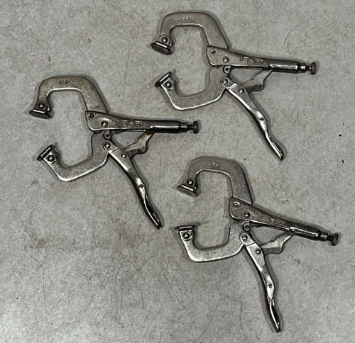 Lot of 3 Vintage Petersen Dewitt Vise Grip 6SP 6” Locking C Clamp Pliers - USA
