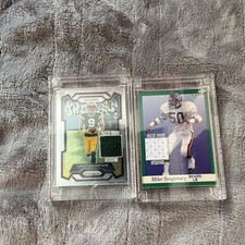   Fusion Football Game Used Swatch Card Lot Christian Watson mike Singletary
