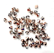 72 Swarovski Crystal Bicone Beads 5328 Xilion, 4 mm, Crystal Rose Gold