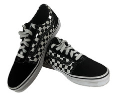Vans Ward Pop Brn BLK Checker board Skate Shoes Sneakers Youth Size 7