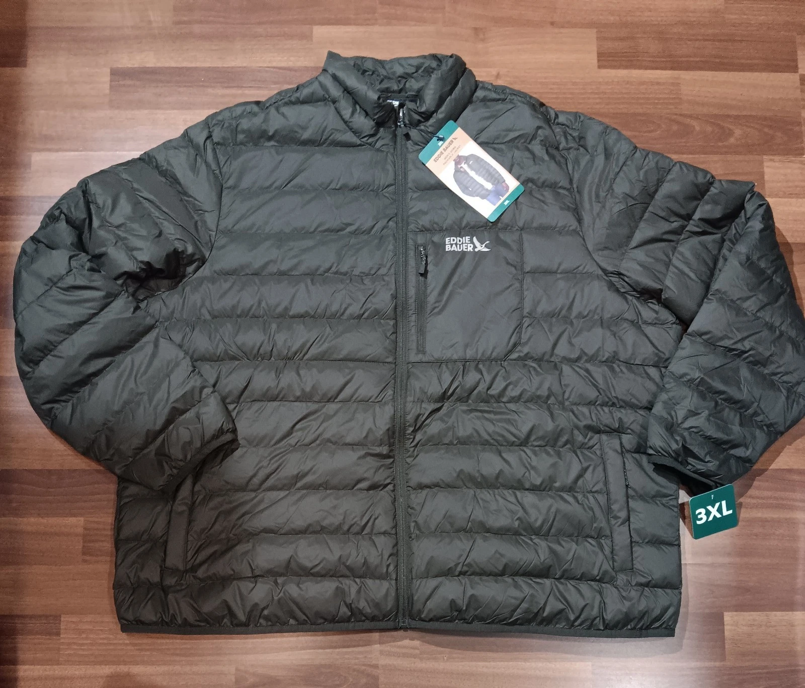 Eddie Bauer Mens Down 650 Packable Jacket Army Green 3XL XXXL NWT MSRP$129