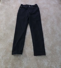 Levi's Wedgie Straight Leg Jeans Womens 27 Black Stretch Denim Button fly