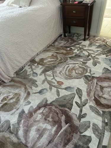 Extra Large Pastel Pink Rug Rose Bloom FLoral Modern Carpet Hallway Runner Rugs - Picture 17 of 22