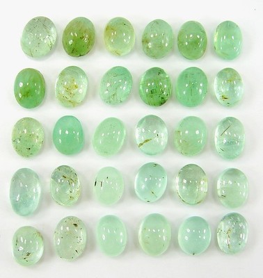 47,25 Ct Natürlicher Russian Emerald Lose Edelstein Cabochon 8-9 mm Lot 30
