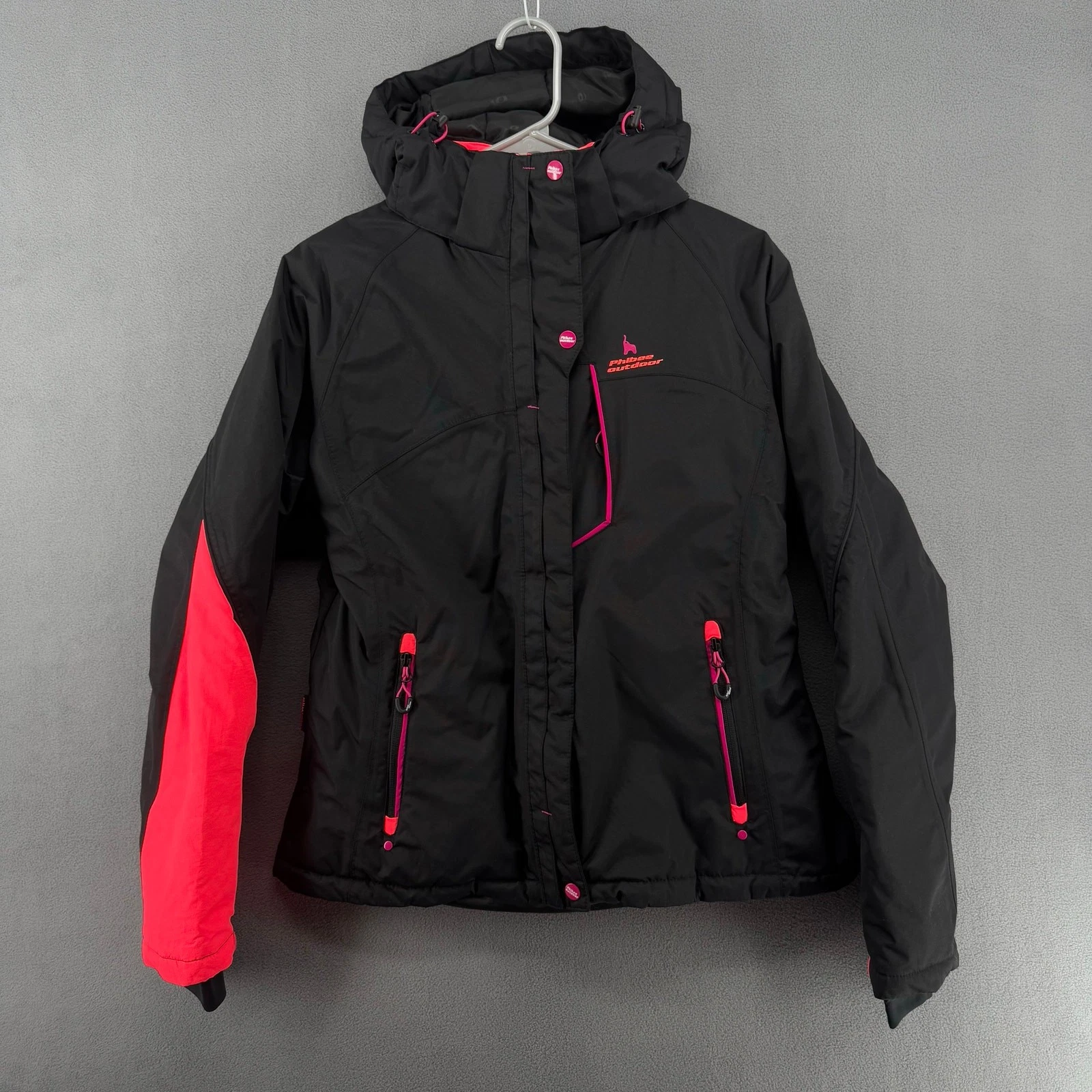 Phibee Skiwear Kids Outdoor Youth Snow Jacket M Black Insulated Waterproof