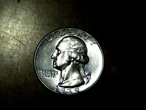 Nice Better Date Brilliant Uncirculated 1939 Washington Silver Quarter B26