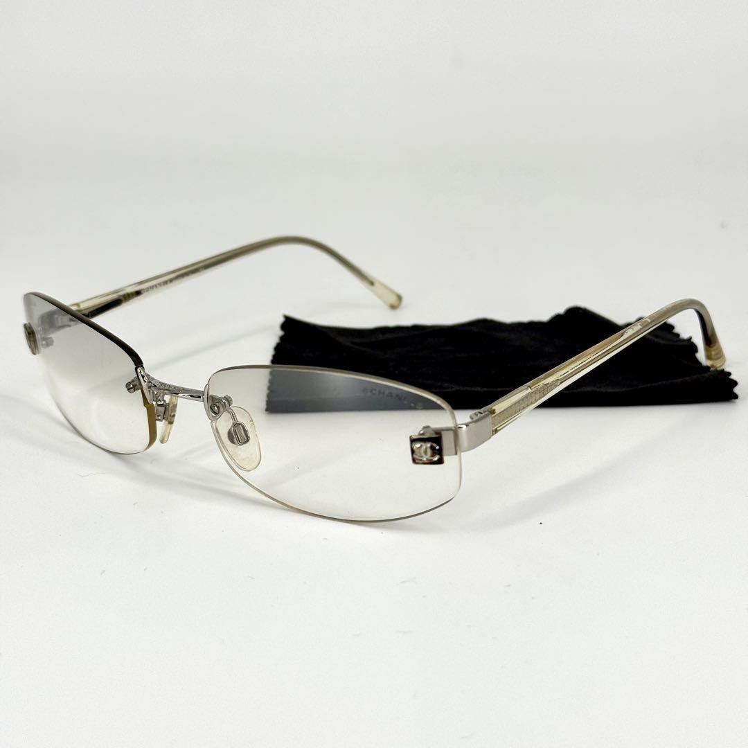 CHANEL Sunglasses 4067 c.124/6l Coco Mark Rimless Clear