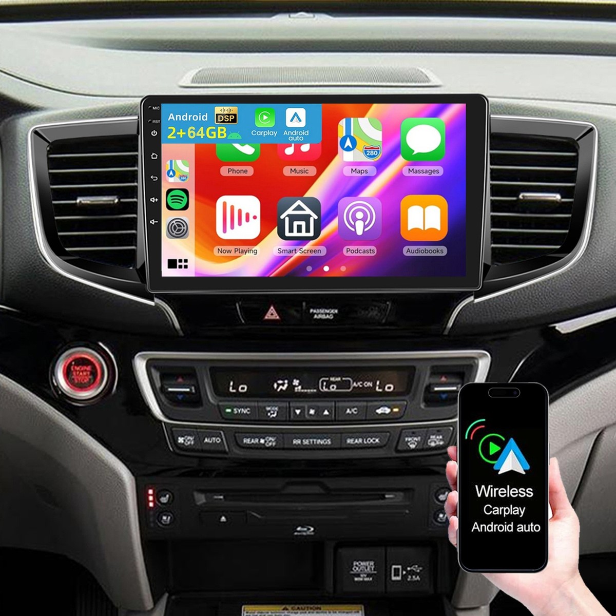 For 2016-2021 Honda Pilot Android 15 Car Radio Stereo GPS Navi