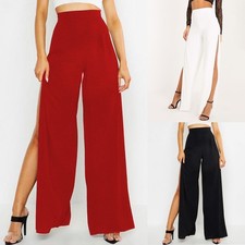 New Practical Pants Wide Leg Comfortable Fashion High Split Slim Fit Womens