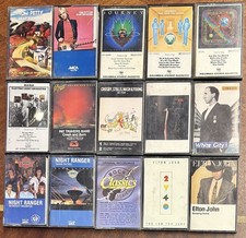 Lot Of 15 Classic Rock Cassettes, Used, Tom Petty, Journey, ELO, Pat Travers,