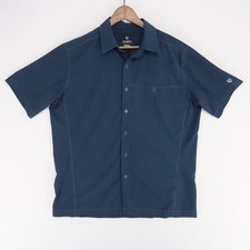 Kuhl Renegade Shirt Mens L Blue Short Sleeve Button Up Tufflex Stretch Hiking