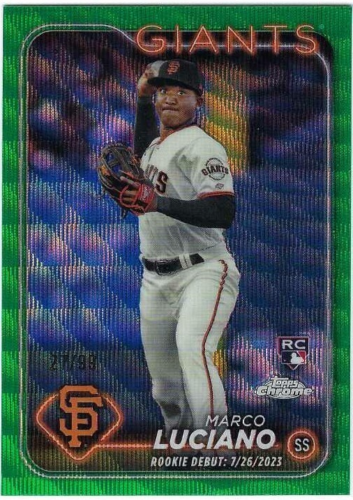 2024 Topps Chrome Update - Marco Luciano #USC132 Green Wave Refractor /99 (RC)