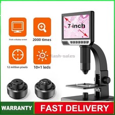 Desktop 2000X Digital Microscope, HD 7 inch LCD Screen, for Coin, Soldering