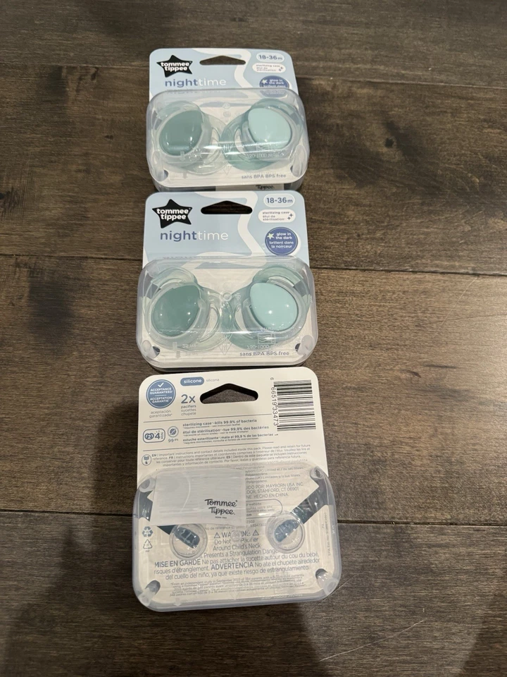Chupetas Tommee Tippee Night Glow 18–36m, pacote com 2 silicone simétrico sem BPA - Imagem 4 de 4
