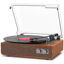 Vinyl Record Player Bluetooth with Upgraded Speakers, Sound Cavity  Balanced...