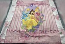 Vintage DISNEY Princess Pillow Sham Pink Stripe Belle Cinderella Sleeping Beauty