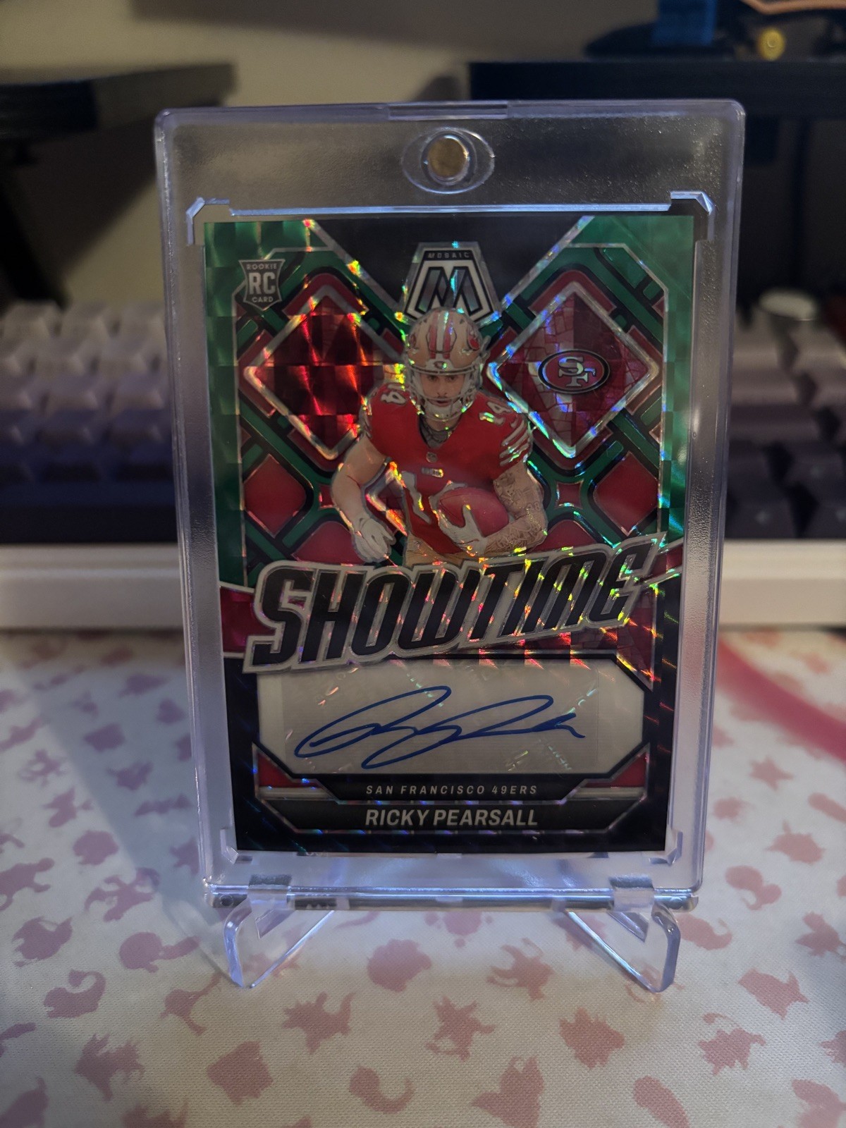2024 Panini Mosaic Ricky Pearsall RC Auto Showtime Fusion Green Black /25