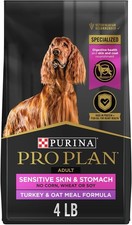 Sensitive Skin  Stomach Dry Dog Food Turkey  Oat Meal 4 lb. Bag