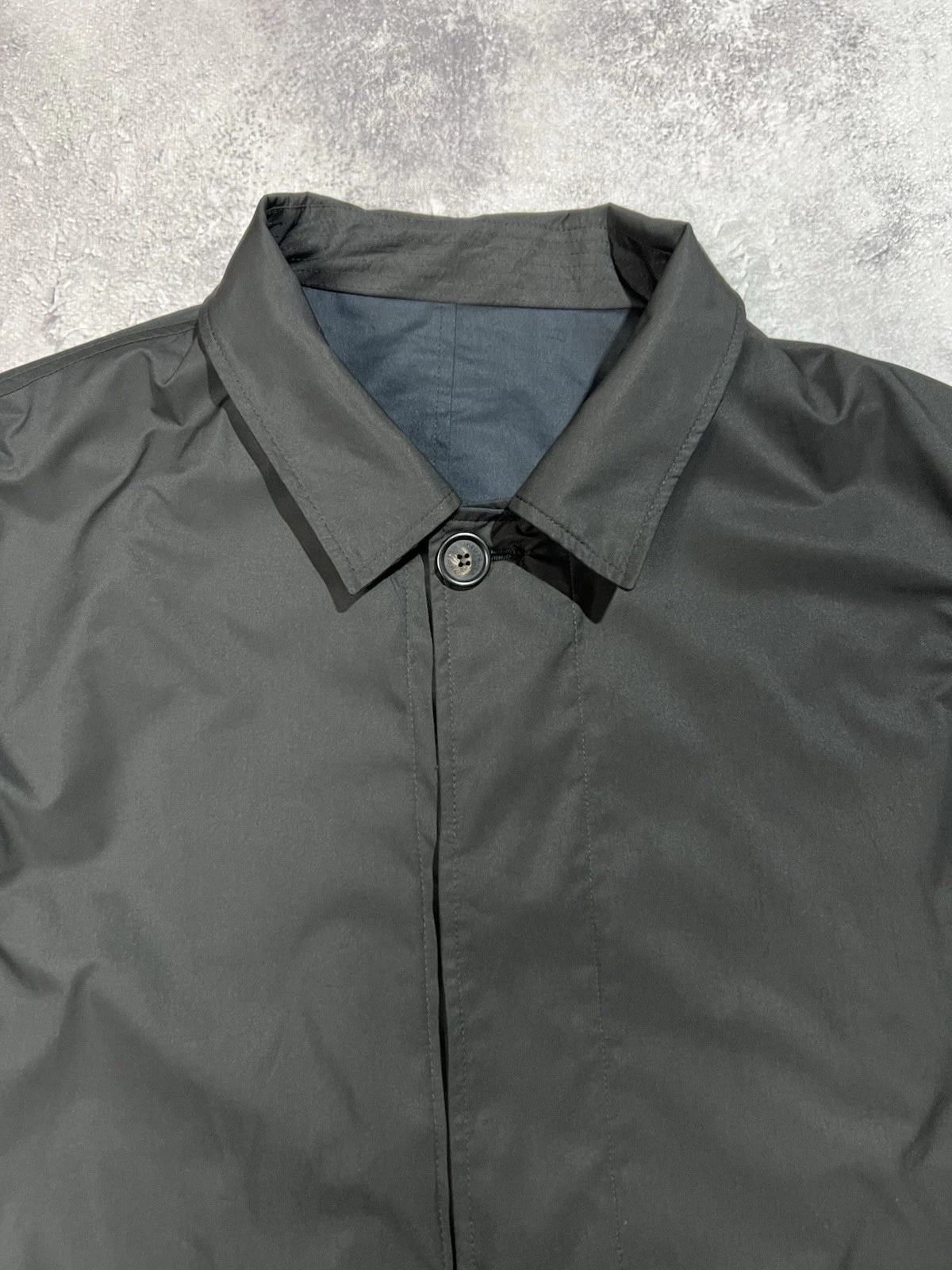 ⁠VTG Calvin Klein Collection Italy Reversible Coat Jacket Mens L 50 Dark Navy⁠ image 16