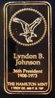 1976 Lyndon Johnson Rare Hamilton Mint President EGP-0.999 Silver 1 Oz Art Bar