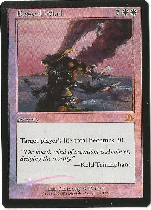 Magic the Gathering BLESSED WIND #4/143 Foil Rare White Prophecy 2000 NM