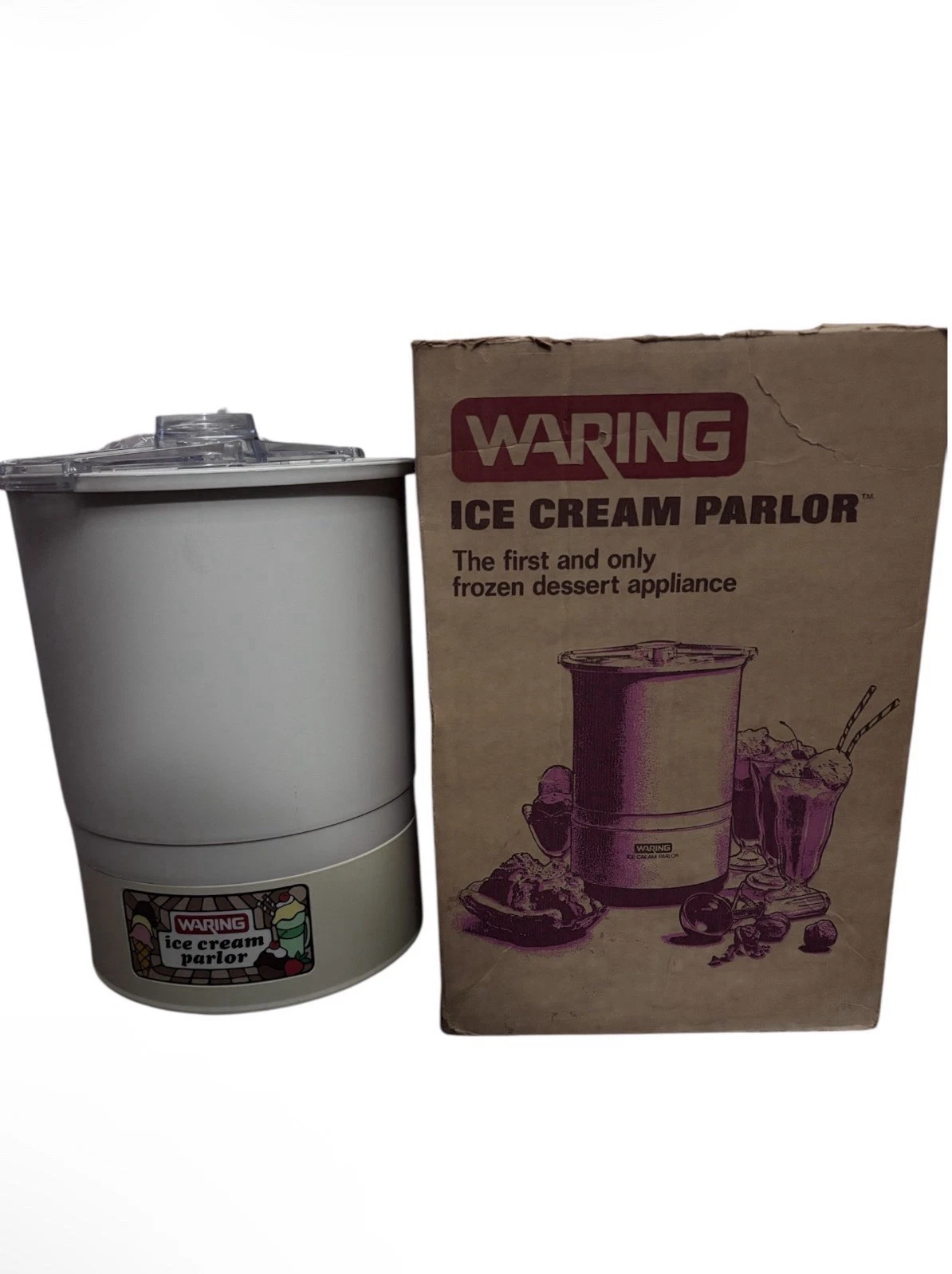 VTG Waring Ice Cream Parlor Maker Machine CF520-1 Original Box and Manual