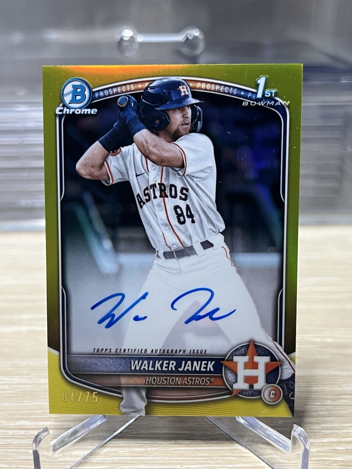 2025 Bowman - Chrome Prospect Autographs Walker Janek #CPA-WJA Yellow /75
