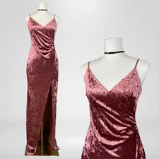 NEW Windsor Womens Y2K Crushed Velvet Maxi Dress Size M Faux Wrap Fairy Formal