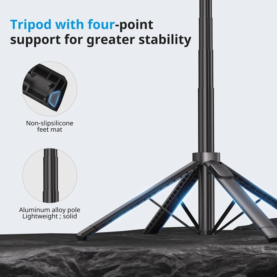 Auto Face Tracking Tripod,67''Phone Tripod for iPhone,360° Rotation Follows Y... - Image 3 of 4