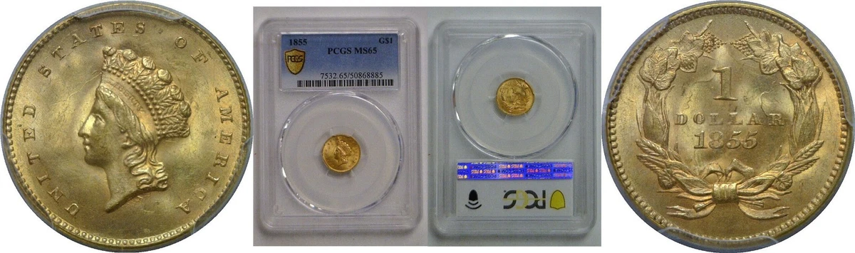 Uncirculated 1855 Year US Gold $1 Coins for sale | eBay