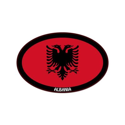 Albania Euro oval car window bumper sticker decal 5'' x 3''