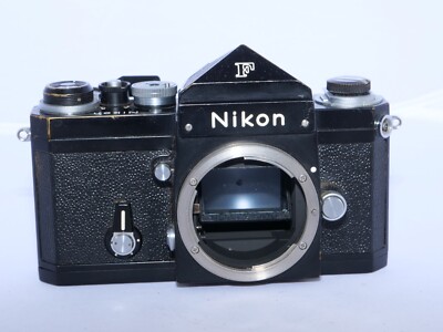 Vintage black Nikon F APOLLO 35mm SLR Film Camera. Eye Level Prism