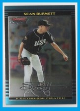 2002 Pirates Bowman Chrome Draft #121 Sean Burnett Baseball Card