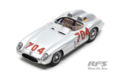 Miniature Spark Mercedes 300 SLR N°704 - Mille Miglia 1955 - H. Herrmann - 1/43
