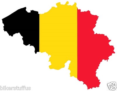 BELGIUM  SILHOUETTE STATE MAP FLAG SHAPE BUMPER STICKER LAPTOP STICKER 