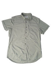 Fjall Raven Vented Fishing Shirt Men Sz L Green Short Sleeve Abisco Hike