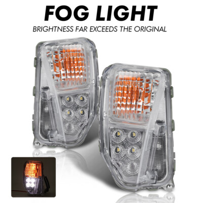 Pair LED Fog Lights For 2012-2015 Toyota Prius Daytime Running Turn Signal Light