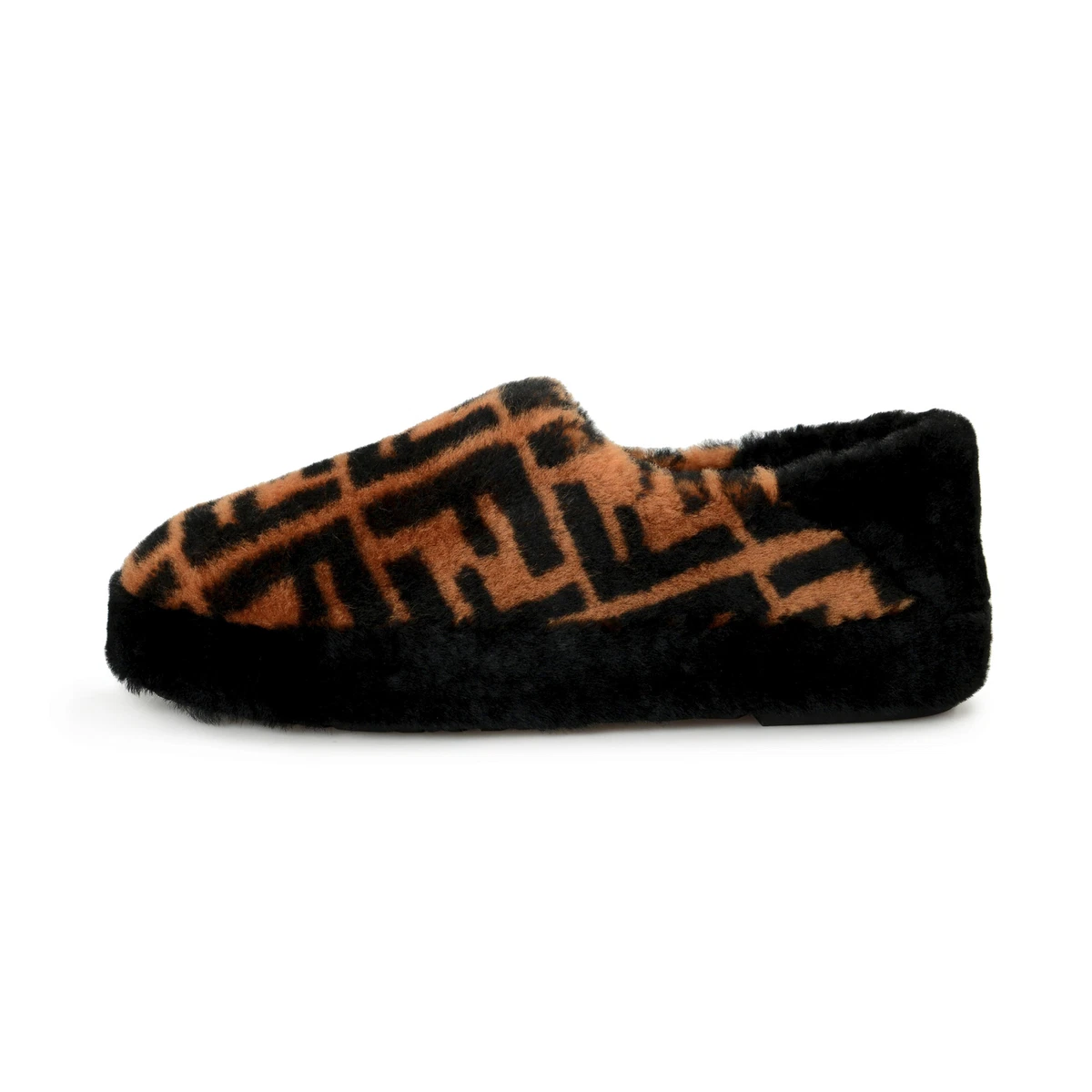 FENDI logo-print leather loafers - Black