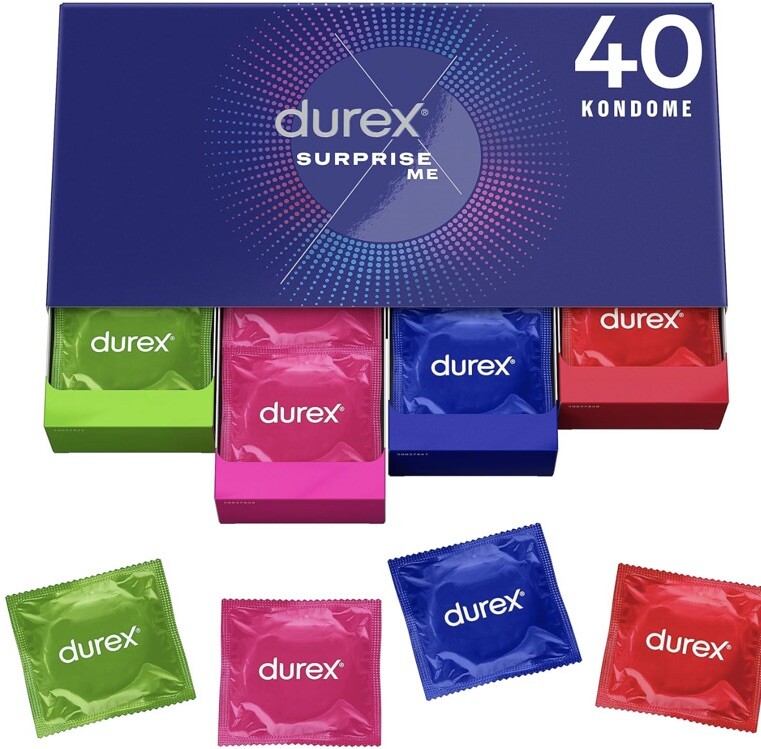 Durex Surprise Me Kondome in stylischer Box  1 x 40 Stück
