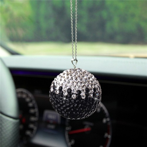 Bling Car Rear View Mirror Pendant Crystal Ornament Hanging Accessories Ball Car - Foto 11 di 18