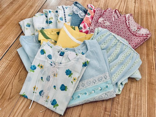 Lot Of 13 Vintage Handmade Baby Girl Toddler Dresses 12 Month - 4/5T