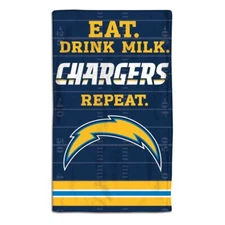 LOS ANGELES CHARGERS EAT DRINK MILK REPEAT 10"X17" BURP CLOTH NEW WINCRAFT ⚡
