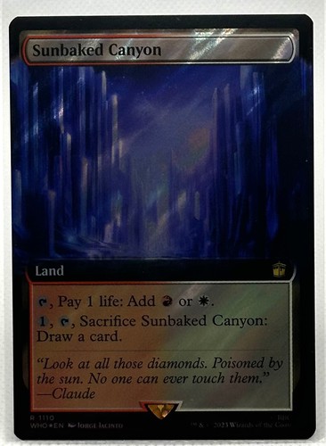 Sunbaked Canyon (Extended Art) (Surge Foil) Magic the Gathering, MTG Doctor Who