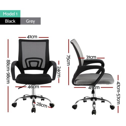 Artiss Office Chair Mesh Computer Chairs Study Work Gaming Desk Chairs Black - Picture 3 of 38
