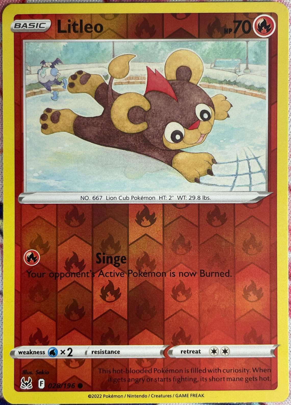 Litleo Reverse Holo - 028/196 - Lost Origin Pokemon 2022