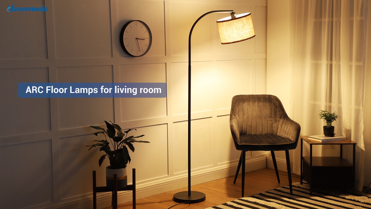 DEWENWILS Modern Arched Floor Lamps Adjustable Standing Lamp for