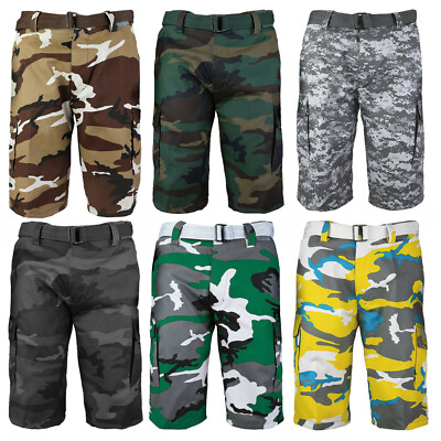 Short Cargo Militaire Camouflage Treesco Homme Taille M - État Très Bon