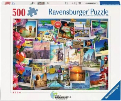 RAVENSBURGER PUZZLE*500 TEILE*WJPC 2024*WORLD TRAVEL PINBOARD*RARITÄT*NEU+OVP