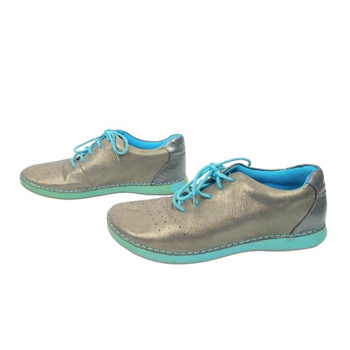 Alegria Essence Pewter Easy Shoes Women Size 39 US 9 Sneaker Lace Up Gray Blue - Picture 2 of 13